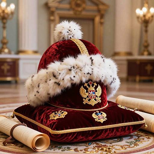 Majestic Tsar Hat on Royal Cushion