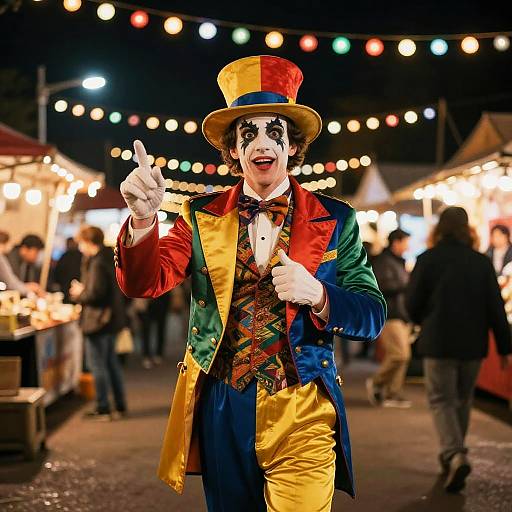 Cinematic Street Magician at Night Market