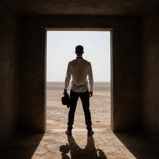 Confident Man in Dark Tunnel Portrait