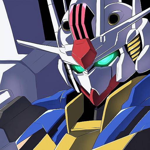 Illustration of Gundam aerial, gundam in the style of Amazon (taitaitaira)