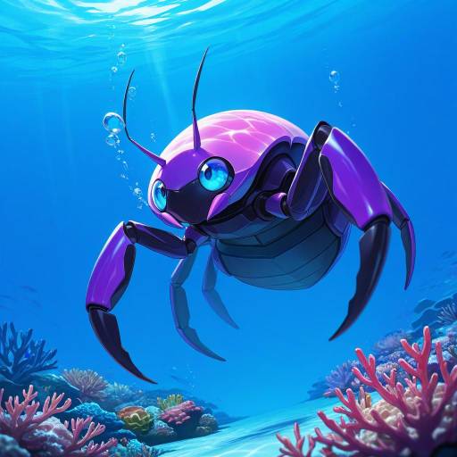 Vibrant Underwater Solo Hermit Crab Venture Vibrant Underwater Solo Hermit Crab Venture
