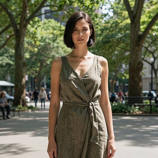 Woman with Twisted Side Cut Hairstyle