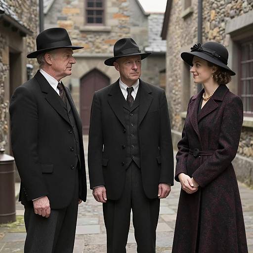 Medieval Alleyway Encounter in 20th Century