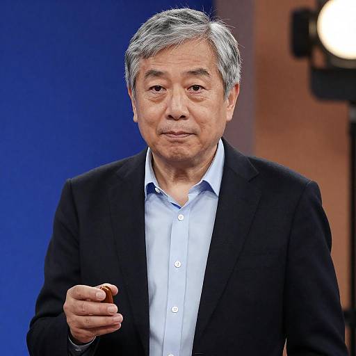 Middle-Aged Man in Blazer with Object