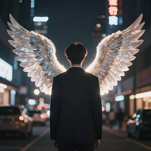 Subtle Angel Wings Urban Night Edit