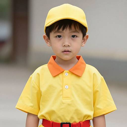 Young Boy in Colorful Outfit