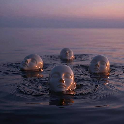 Ethereal Heads Emerging at Twilight