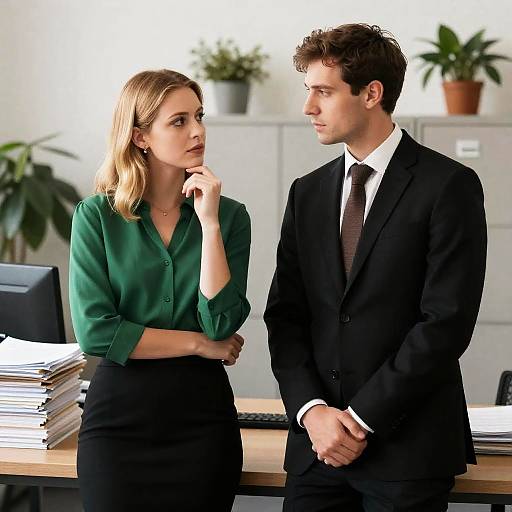 Intense Office Interaction: A Photograph