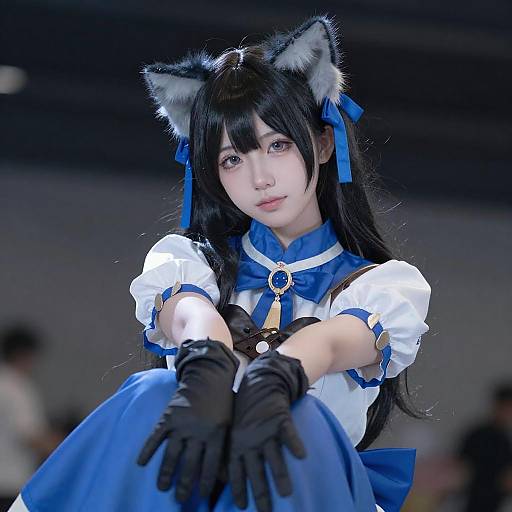 Cosplay Portrait of Woman with Cat Ears
