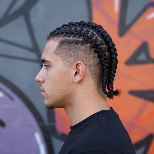 Dynamic Cornrow Braids with Fade