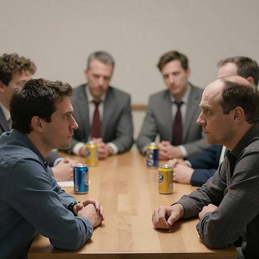 Businessmen Engaged in Intense Discussion