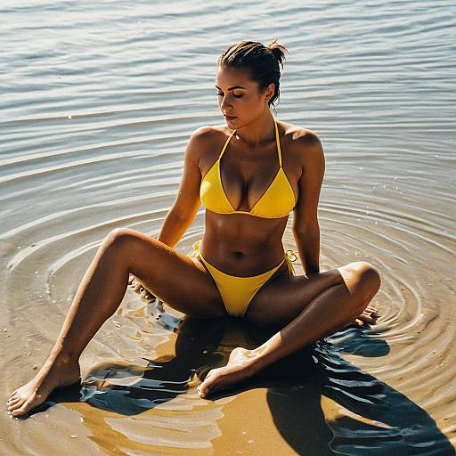 Athletic Beauty in Sunny Beachwear