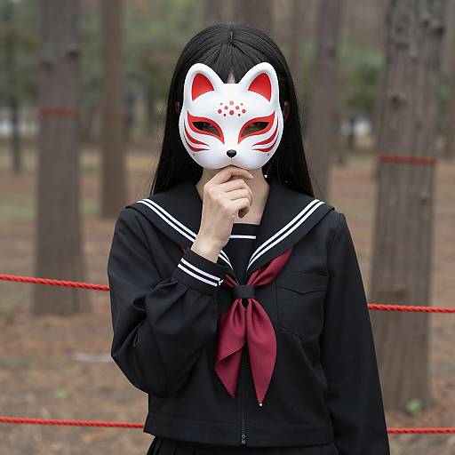 Mystical Woman in Sailor School Uniform