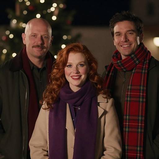 Winter Night Photo with Smiling Friends