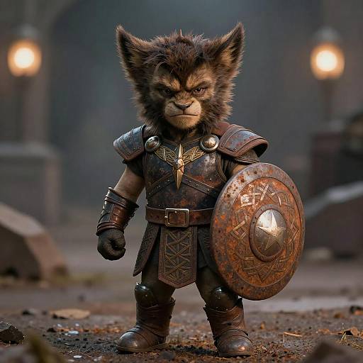 Fantasy Warrior Cat in Viking Armor