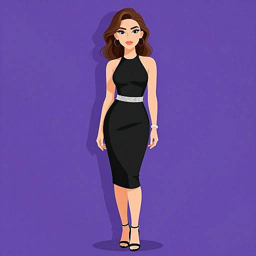 Elegant Woman in Black Bodycon Dress