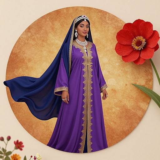 Tuareg Woman in Purple Dress Art Print