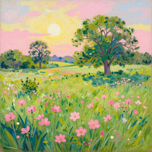 Vibrant British Countryside in Bonnard Style