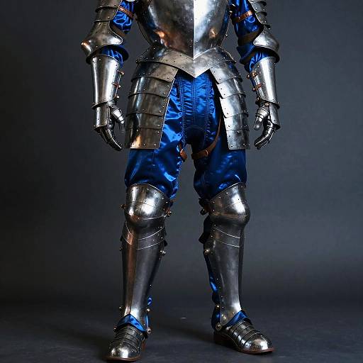 Hyper-Realistic Blue Silk Armor Trousers