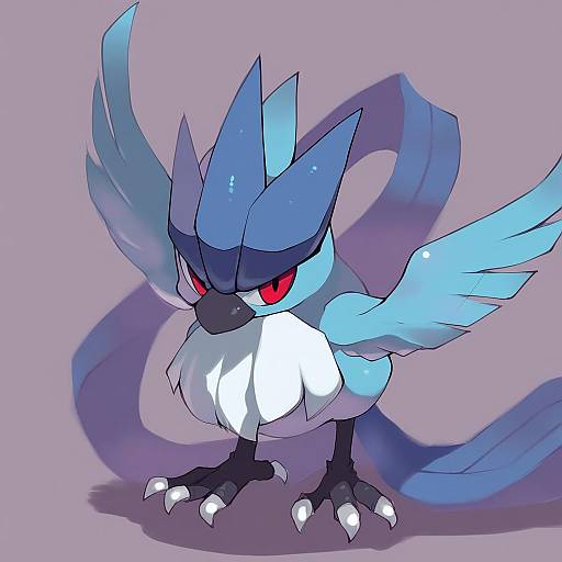 Illustration of Articuno, pokemon in the style of Zankuro