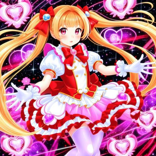 Illustration of Aisaki emiru, precure in the style of Bellhenge