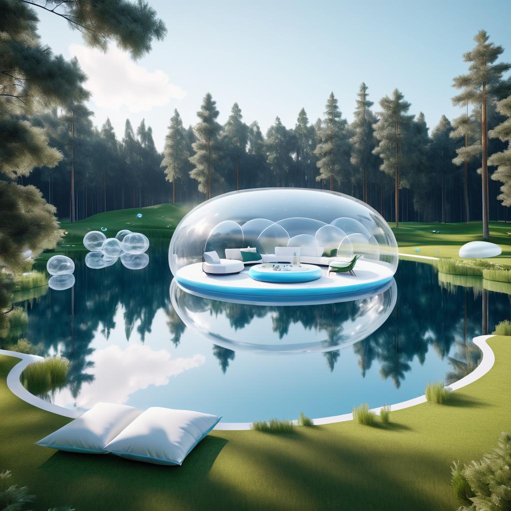 Contemporary Inflatable Pool in Nature