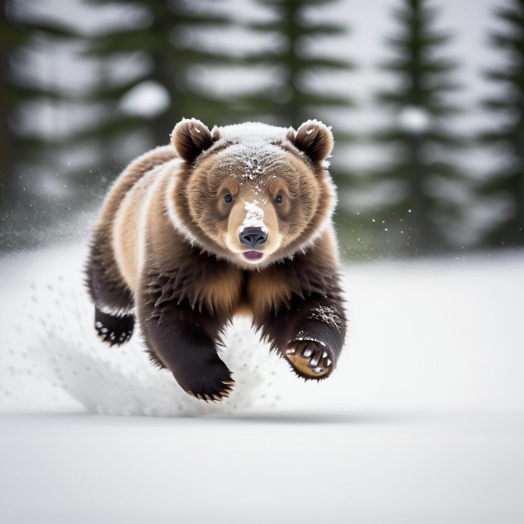 Dynamic Macro Shot of Brown Bear Cub