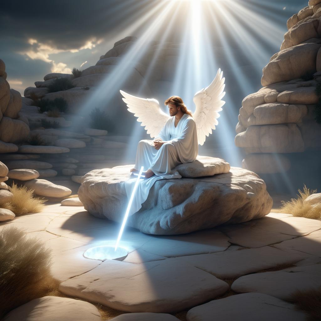 Glowing Angel at the Empty Tomb