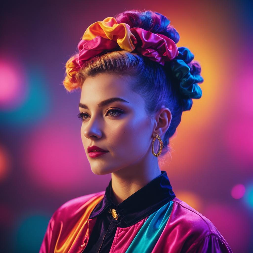 Vibrant 80s Party Fashion with Tilt-Shift