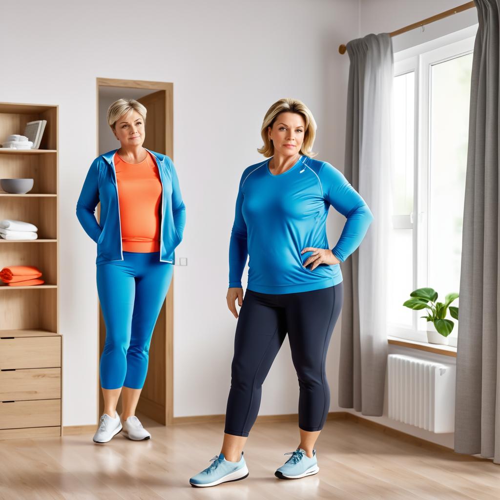 Realistic Home Sportswear Photo of Woman