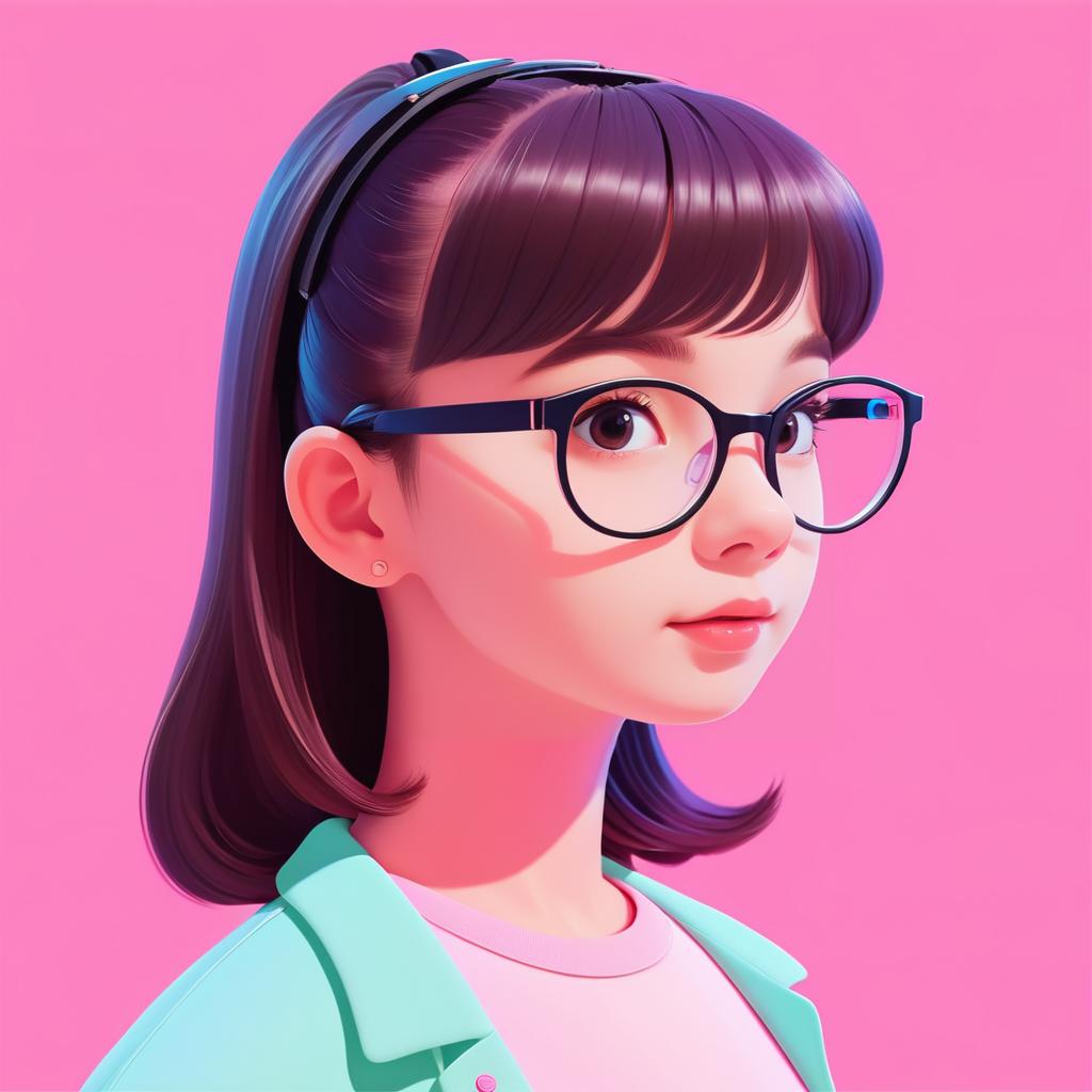 Smart Girl Cartoon Profile Picture Design