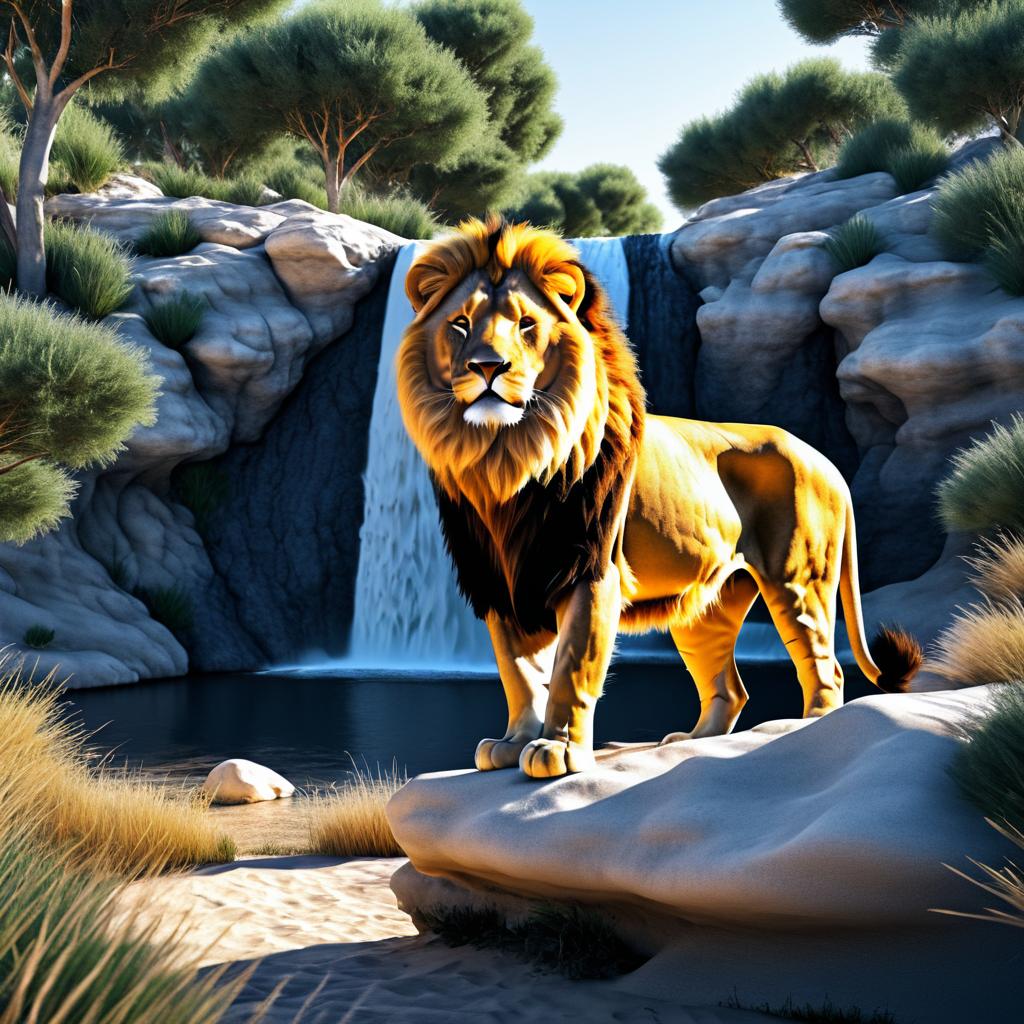 Majestic Lion in Hyper-Realistic Detail