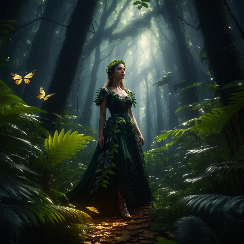 Elven Beauty in a Dark Thicket