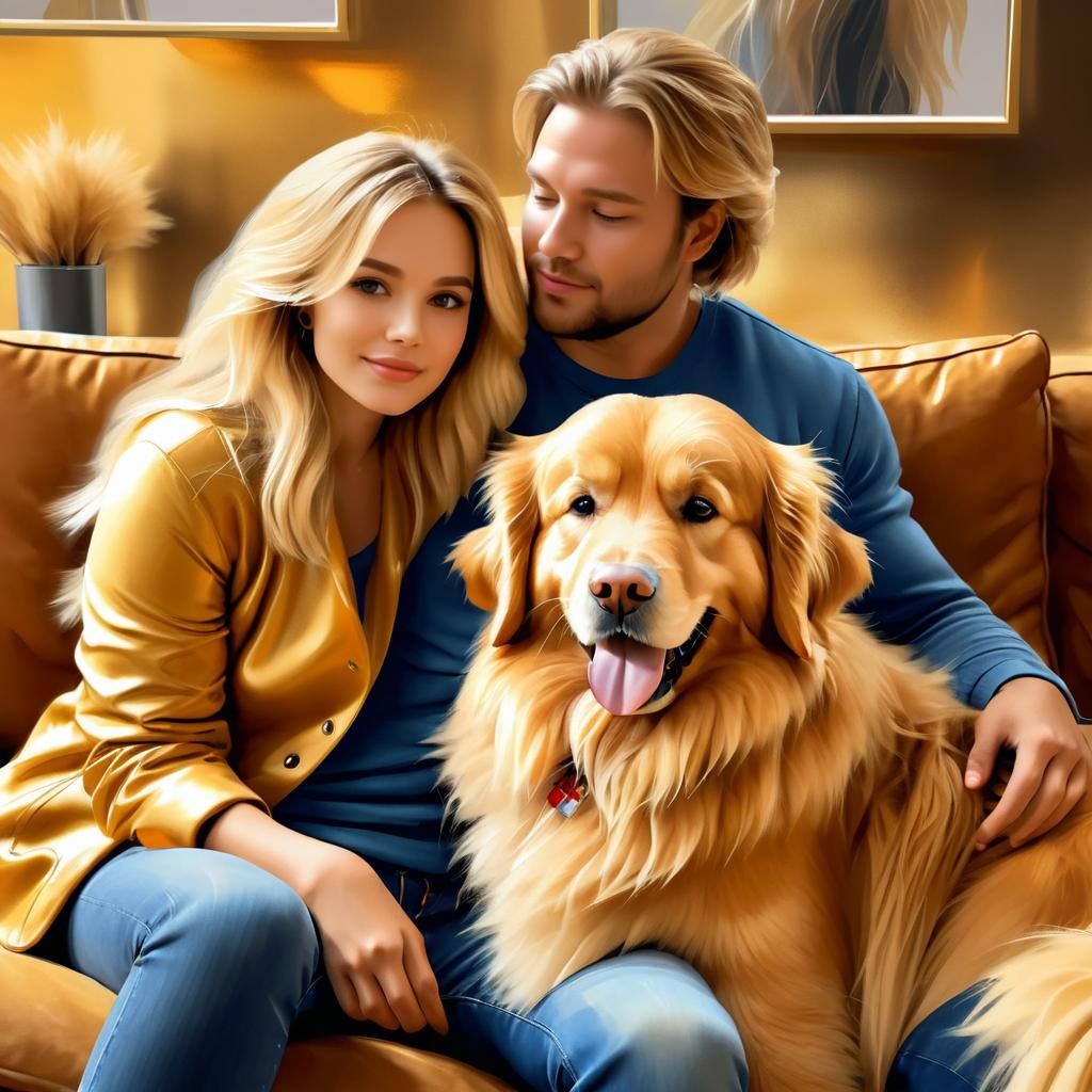 Cozy Golden Retriever with Owner