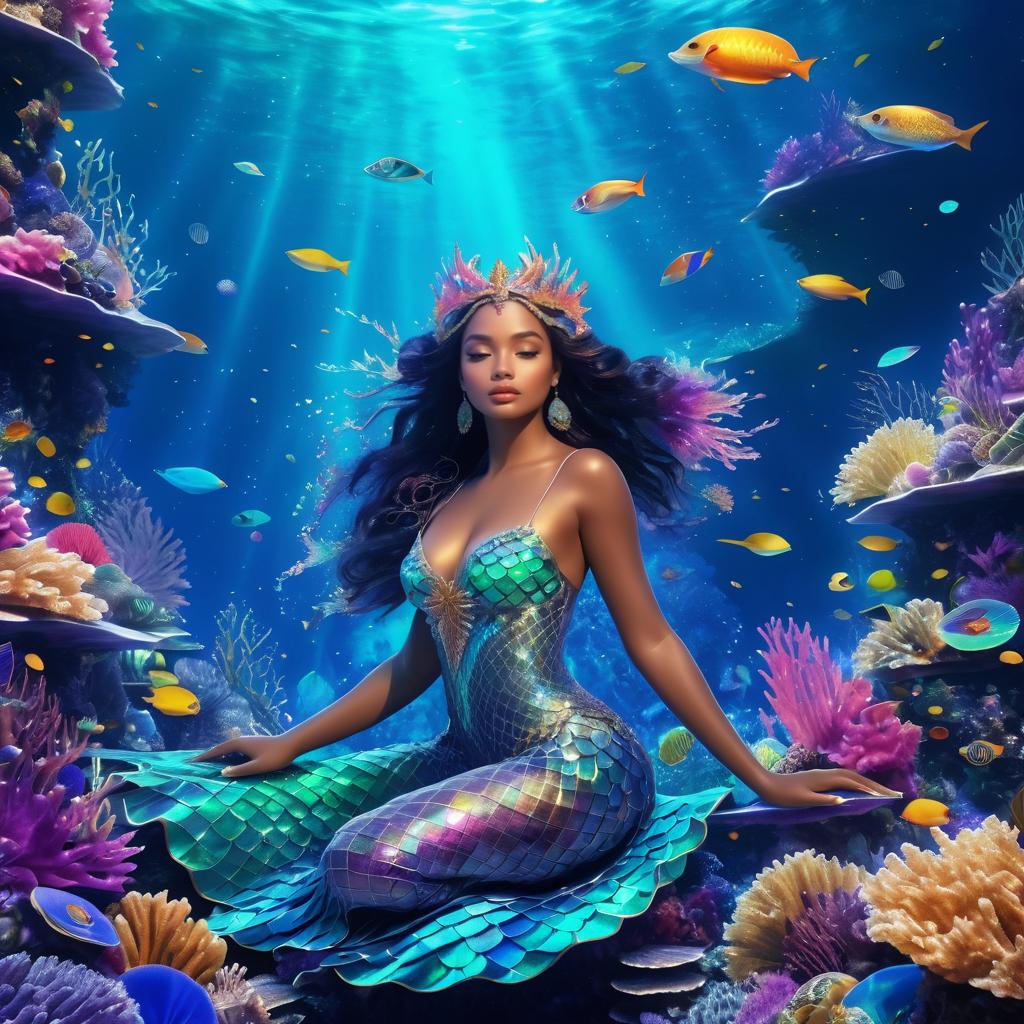 Enchanting Mermaid in a Vibrant Undersea World