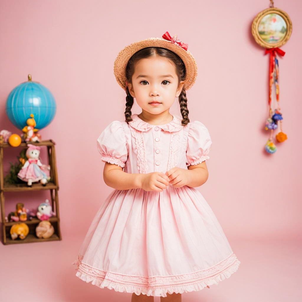 Playful Little Girl in Mary Poppins Outfit