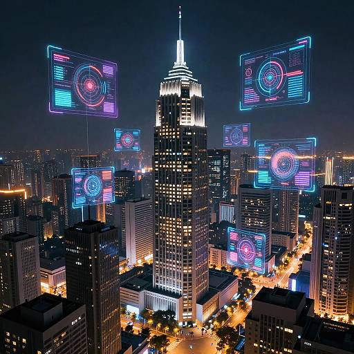 Futuristic Cityscape with AI Imagination