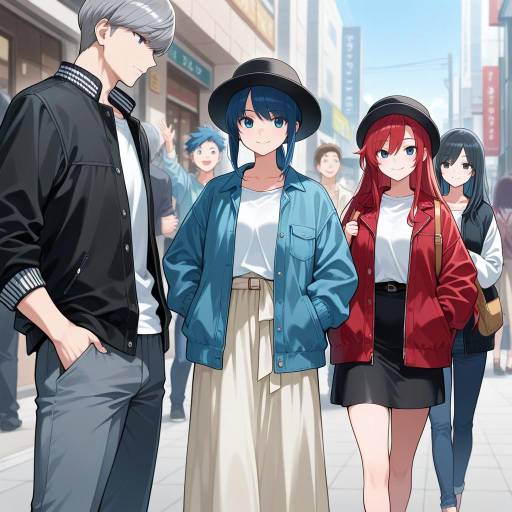 Casual Characters with Diverse Hairstyles