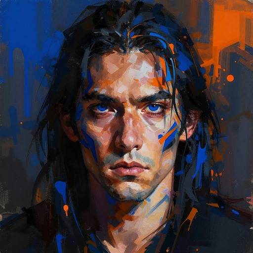 Intense Tribal Digital Portrait