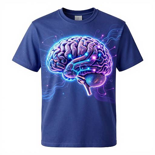 Futuristic AI Brain T-Shirt Design