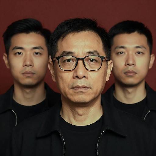 Portrait of Three Serious Men with Dark Clothing
