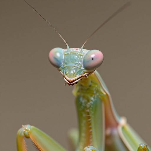 Ultra-Macro Photography of Praying Mantis Face