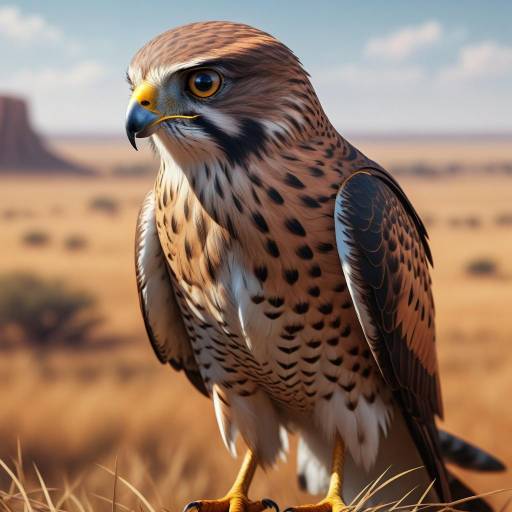 Majestic Kestrel in Cinematic Savanna Majestic Kestrel in Cinematic Savanna