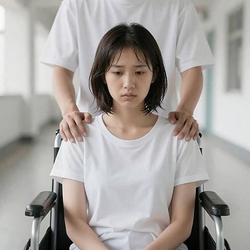Somber Young Woman in Wheelchair