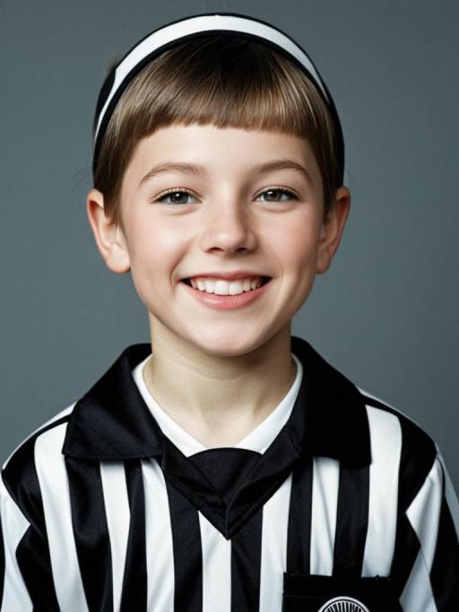 Child in Referee Costume Smiling