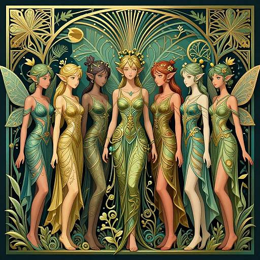 Art Deco Nature Sprites Group