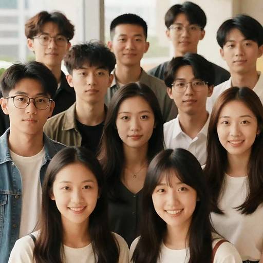 Young Adults Group Photo in Cityscape