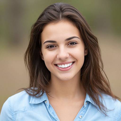 Cheerful Young Woman Smiling Outdoors