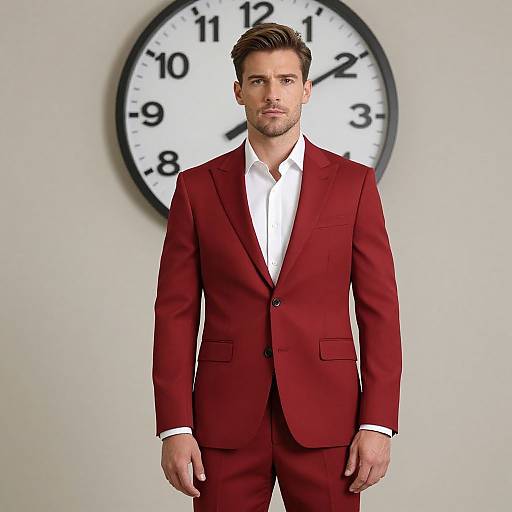 Man in Red Slim Fit Blazer