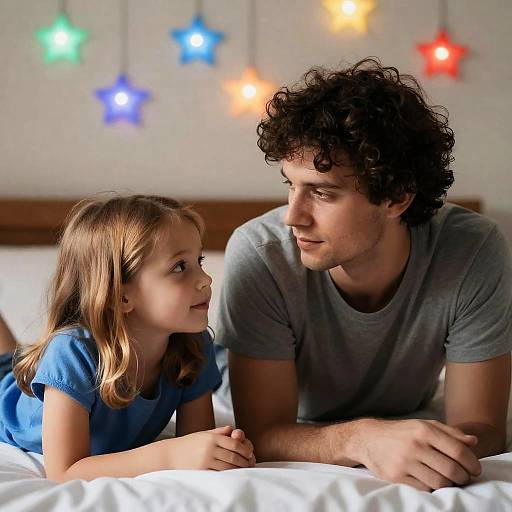 Cozy Moment: Man and Girl Portrait